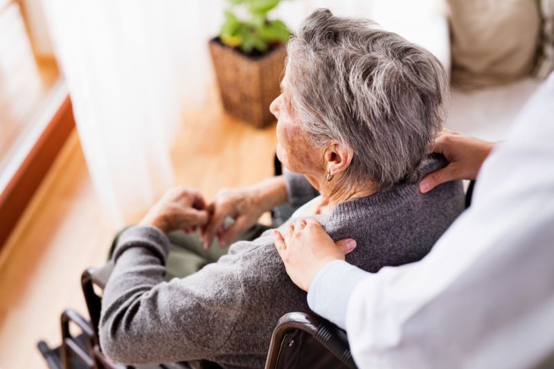 Caregiver with elderly woman, NDIS support